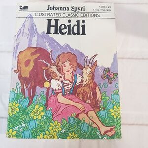 Vintage 70s Illustrated Classic Heidi Mini Book PB Adapted Childrens Easy Reader